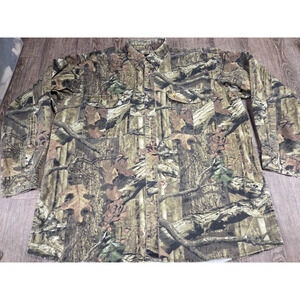 Browning Break Up Camo Infinity Chamois Button Front Long Sleeve Shirt 2XL Hunt